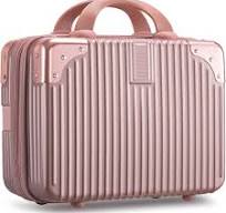 Noverlife Estojo portátil de maquiagem para viagem, bagagem de mão, à prova  de pressão, mini estojo de maquiagem ABS com elástico, pequeno estojo de ...