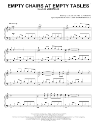 Empty chairs at empty tables sheet music pdf. Les Miserables Musical Empty Chairs At Empty Tables Sheet Music Pdf Notes Chords Musical Show Score Piano Solo Download Printable Sku 90861