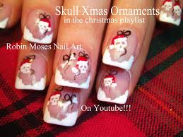 Christmas Nail Art Skull Ornaments Santas Little Helpers Playlist Xmas Nail Art Christmas Nail Designs Easy Christmas Nails Easy