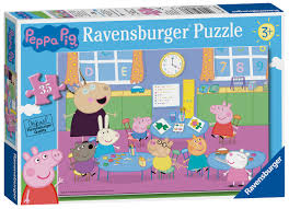 The name of this robot is peppe the pig. Ravensburger Peppa Pig Classroom Fun 35 Piece Jigsaw Puzzle For Kids Age 3 Years And Up Buy Online In Angola At Angola Desertcart Com Productid 59095104