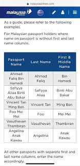 Most persons don't have middle names and this is why it deserves more attention. Malaysia Airlines On Twitter Hi Melisa Idris Please Be Informed That Unlike Other Passports Malaysian Passports Do Not Have Separate Fields Or Columns To Distinguish The Passenger S First And Last Name The Passenger S