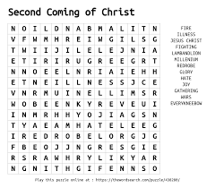 Reveal your new testament alter ego. Download Word Search On Second Coming Of Christ