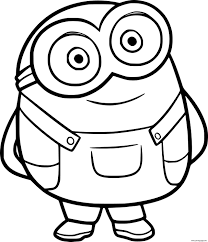 Popular popular popular leave your comment : Bob Minion Smiling Coloring Pages Printable