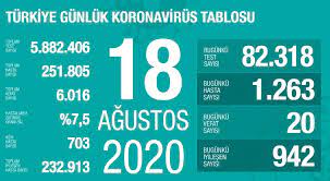 17 ağustos hasta 183 vefat, 21.692 vaka. Guncel Corona Virusu Verileri Aciklandi Iste 18 Agustos Tablosu Son Dakika Haberleri