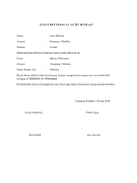 Check spelling or type a new query. Surat Keterangan Aktif Mengaji