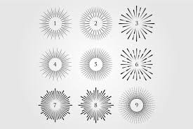 Free & paid free only paid only microstock premium. Set Of Light Rays Sunburst Vector Design Graphic By Lawoel Creative Fabrica