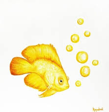 Black And Yellow Fish Drawing Painterpeeps Fish Painting Bubble Painting Painting
