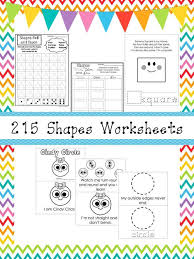 217 Shapes Worksheets And Charts Preschool Kindergarten Geometry Zip File