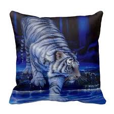 White Tiger Pillow Zazzle Com In 2021 All Things Purple Tiger Art Shades Of Purple