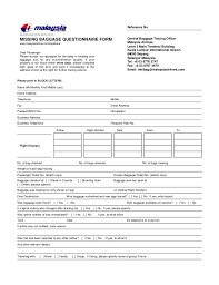 Find contact details for malaysia airlines contact details, i.e. Missing Baggage Questionnaire Form Malaysia Airlines