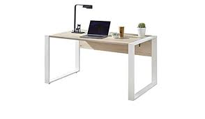 Rohr Schreibtisch Computertisch 150 Cm Kufengestell Weiss Sonoma Eiche Nachbildung Holz Metall Plattenstarke 22 Mm Serie Dir In 2020 Office Desk Home Decor Furniture