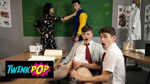 TWINKPOP - Jake Drills Joey Mills Doggy Over The Desk Then In Missionary,  Making Him Cum Faster