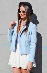 New W Tags Zara Light Blue Faux Leather Jacket Xs Sold Out Bloggers Fav Zara Leather Jacket Blue Leather Jacket Baby Blue Jacket
