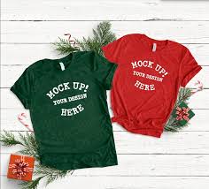 Download Christmas Matching Bella Canvas 3001 T Shirts Mockup Heather Red Heather Grass Green Unisex Women Youth Family Couple Tshirt Mock Up Prints Art Collectibles Keyforrest Lt