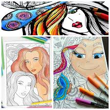 3d coloring pages for adults. 12 Free Printable Faces Adult Coloring Pages