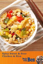 Spicy Sweet Sour Chicken Rice Recipe Uncle Ben S Rice Recipes Recipe Recipes Healthy Appetizer Recipes Sweet Sour Chicken