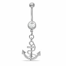 4.5 out of 5 stars (47,306). 014 Gauge Anchor Dangle Belly Button Ring With Crystal In Stainless Steel Piercing Pagoda