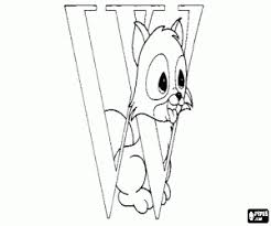 Ausmalbilder Buchstabe W Mit Eine Kleine Luchs Zum Ausdrucken