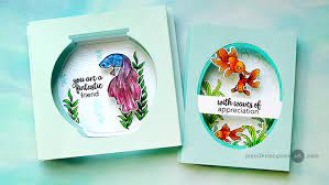 Place oval template in the center of one of the scored quarter sheets. Pop Up Shadow Box Cards Jennifer Mcguire Ink