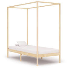 Shop for cheap canopy bed frames online at target. Canopy Bed Frame Solid Pine Wood 100x200 Cm