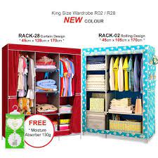 Almari baju unik 3 pintu motif pintu berlubang. Wardrobe Cover Diy Organizer Storage Rack Rak Almari Baju Murah Shopee Malaysia