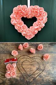 Diy Dollar Store Heart Wreath Valentine Wreath Diy Diy Valentine S Day Decorations Diy Valentines Decorations