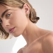 Golden earrings multicolor enamel CANDY MOON