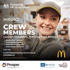 📢 Exciting Opportunity! Join us for a McDonald's Recruitment Academy at  Kennedy Way! 📅 Dates: 2nd to 4th December 📋 Roles Available: Crew Members  Requirements: 🔹 Must be over 18 🔹 Flexible