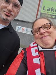 This is me with the Morecambe manager i so happy with it i will stick  behind him no matter what people say about him Ashvir is a great man very  friendly man
