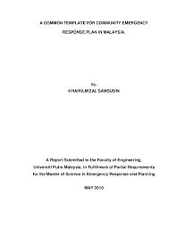 Emergency response team (ert) international islamic university malaysia. Pdf A Common Template For Community Emergency Response Plan In Malaysia Khairilmizal Samsudin Academia Edu