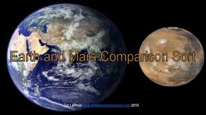 earth mars chart cut paste comparison activity middle