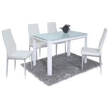 This dining set features a toughened. Ø§Ù„Ø¯ÙŠÙƒ ØªÙˆØ³Ø· ÙˆØ´Ø§Ø­ White Dining Table For 4 Consultoriaorigenydestino Com