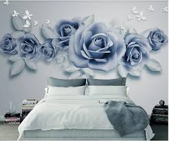 Dreamstime is the world`s largest stock photography community. 3d Blue Flower Wallpaper Simple Big Flowers Wall Murals For Living Or Dinning Room Makeupwalldecor Online Store Powered By Storenvy