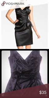 Maggy London Stretch Satin Bow Detail Dress Black Satin Bow Detail Cocktail Dress Maggy London Dresses Midi Maggy London Dresses Dresses Stretch Satin