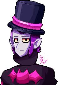 Como su súper ataque, envía una nube de murciélagos para dañar a los enemigos y curarse. Mortis Pixel Art Brawlstars