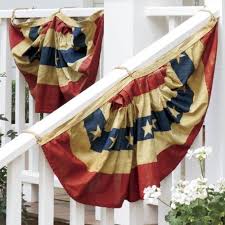 Coffee table with box storage. Pleated Bunting American Flag Embroidered Stars July 4th Flags