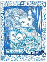 Please an illustration page for an adult coloring book. Completed Adult Coloring Book Pics
