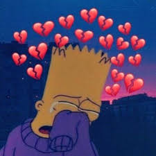 Eu só queria saber o nome da música children, blue, sad, rain, cartoon, red, one person, full length. Bart Sad Aesthetic