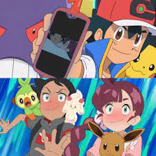 Poke Corp (a.k.a. Aety) on X: Ash: Guess who caught a pair of very  romantic creatures on his phone? Goh and Chloe: W-wait, we can explain!  #anipoke #アニポケ #pokemon #vermilionshipping #goukoha #ゴウコハ