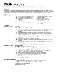Professional Babysitter Resume Examples Childcare Livecareer