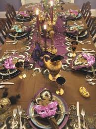 Closeup view of a stack of four pancakes with a pat of butter on top and maple syrup poured over the sides. Mardi Gras Tablescapes And Decor With Free Printables And Diy Tutorials B Lovely Events Mardi Gras Decorations Mardi Gras Party Mardi Gras Centerpieces