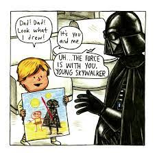 ―darth vader and luke skywalker vader with his son, luke. Luke Skywalker And Darth Vader Darth Vader And Son By Jeffrey Brown Darth Vader S Family Humour Star Wars Dark Vador Star Wars Comics