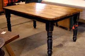 Farmhouse Table With Painted Legs Painted Cottage Tables Kitchen Table Wood Distressed Dining Table Cottage Table