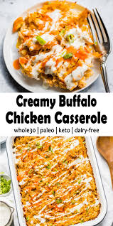 Creamy Buffalo Chicken Casserole Whole30 Paleo Keto Countsofthenetherworld Com Recipe Chicken Dinner Recipes Keto Recipes Dinner Easy Casserole