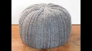 Long tail cast on 62 sts. Knit A Pouf On Knitting Loom Youtube