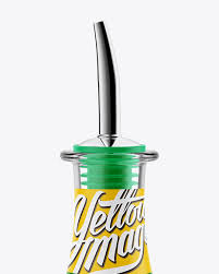 Download Green Mint Syrup Glass Bottle Mockup In Bottle Mockups On Yellow Images Object Mockups PSD Mockup Templates