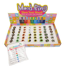 Meaning of the colors then the ring turns brown the mood ring color chart says the wearer is scared, tense or restless. Mood Rings For Kids New Dimension Oz