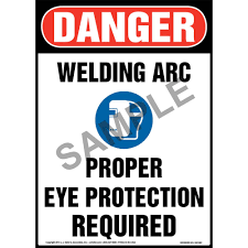 Danger Welding Arc Eye Protection Required Sign With Icon Osha