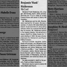 Obituary for Benjamin Frank Halderman (Aged 52)