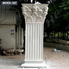 Our 8' white fluted column pair may be used in a variety of settings to give an elegant look and feel to your event. Outdoor Decorative Landscape White Marble Roman Column For Wedding Mokk 167 You Fine Sculpture